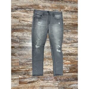 Mens PRPS Le Sabre Gray Distressed Jeans Size 38x33 Stretch Distressed